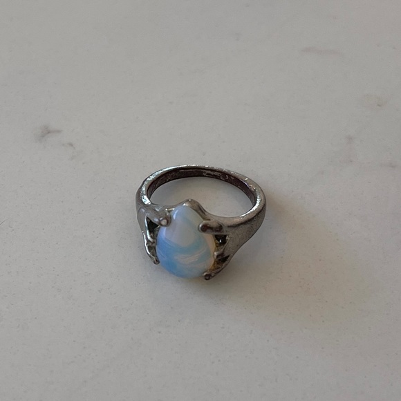 2pcs set - light blue/clear stone silver rings 🦋 - Picture 9 of 9